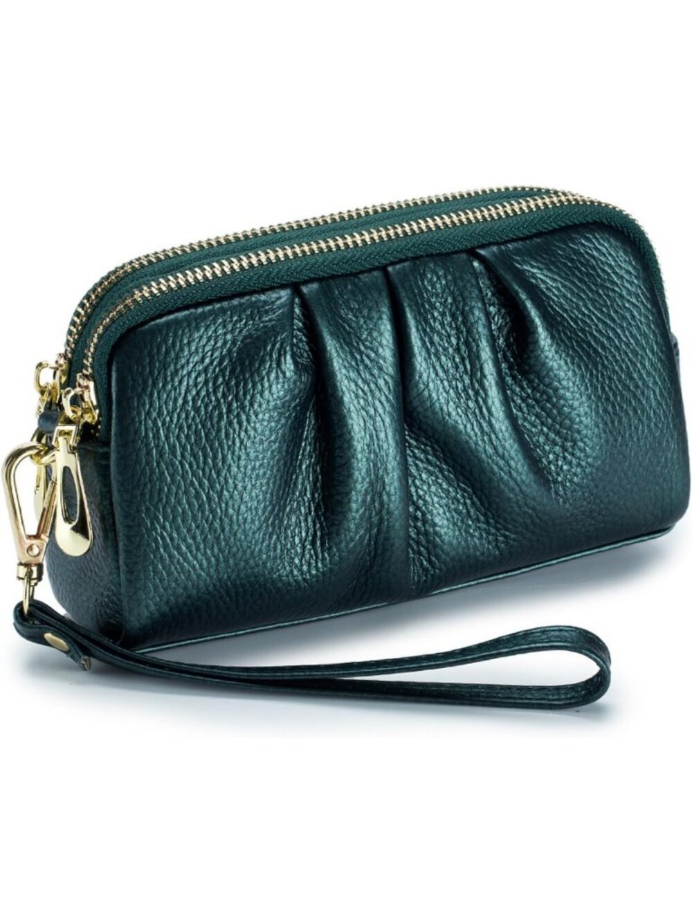 Stylish Genuine Leather Wristlet Wallet for Women - Compact, Chic & Functional